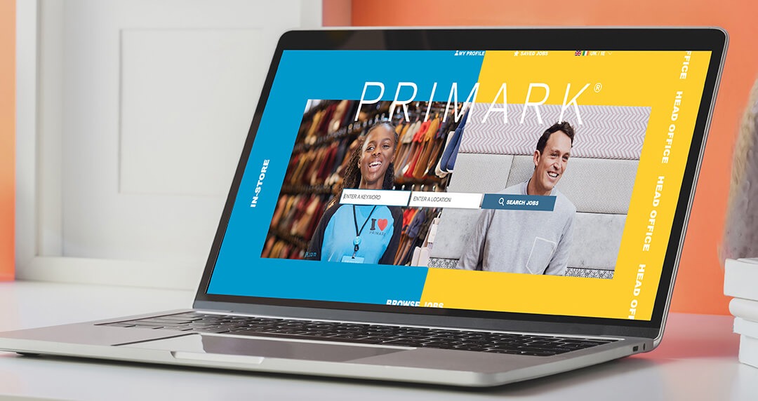 Laptop with the Primark site