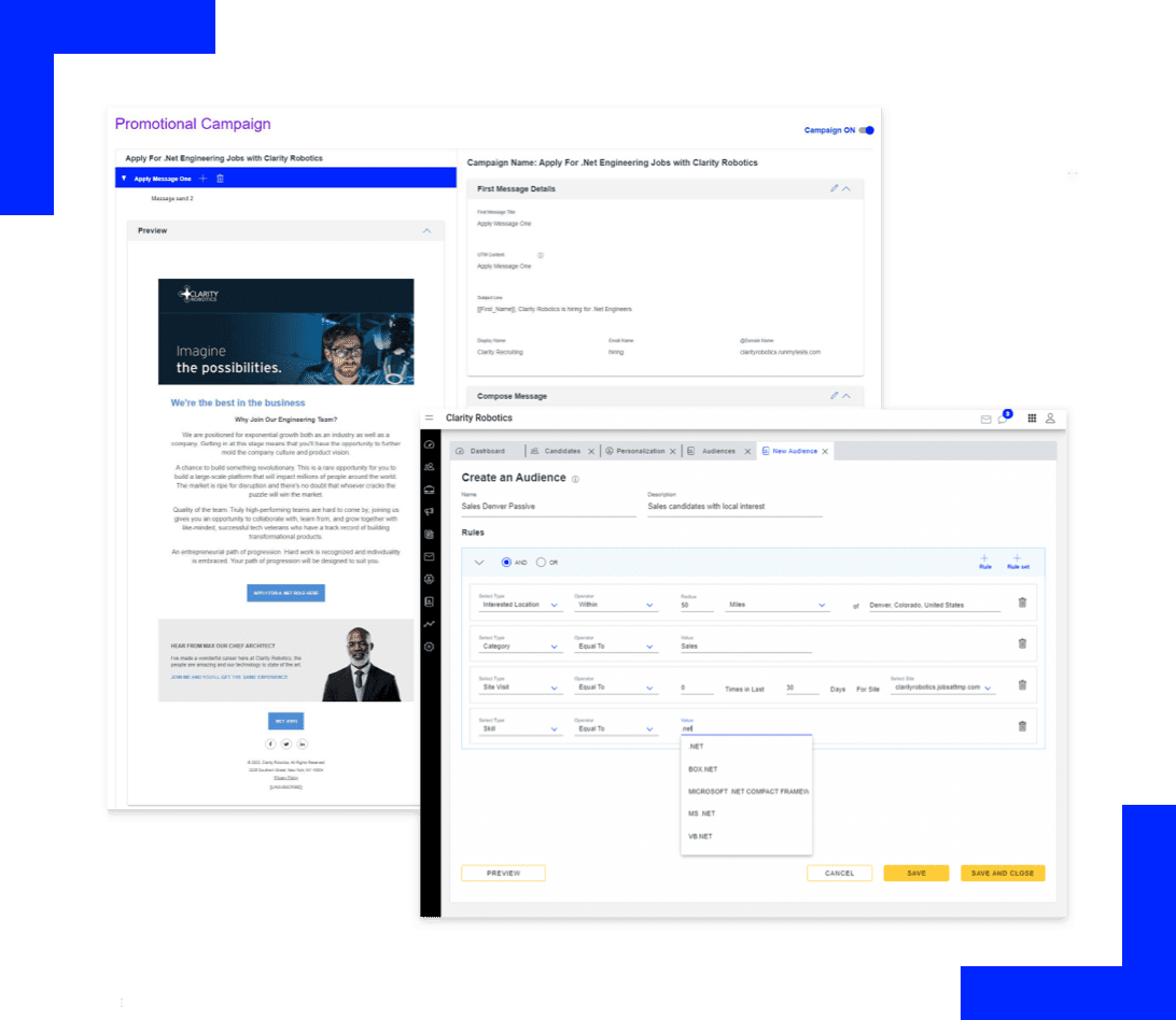 Share Job interface on the phone